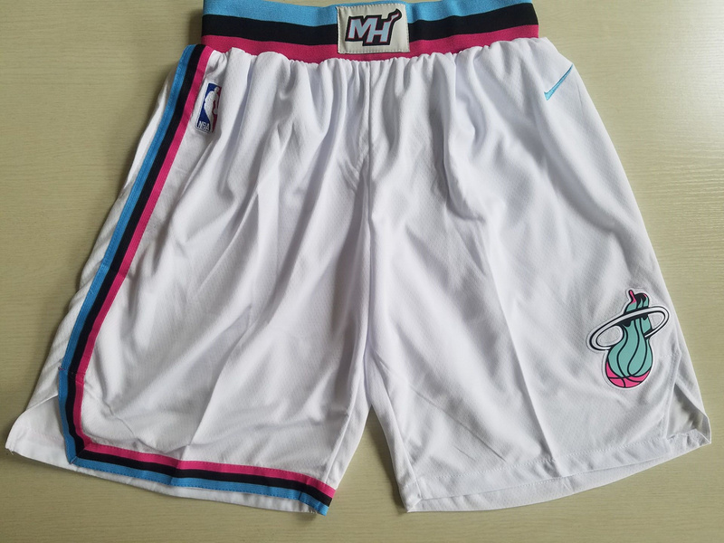 Men 2022 NBA Miami Heat white shorts1->brooklyn nets->NBA Jersey